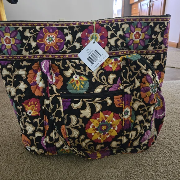 Vera Bradley- Suzani- Deco Daisy- Large- Floral- Shoulder- Tote Bag- - Picture 4 of 9